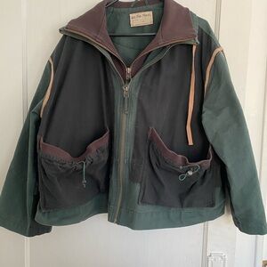 Free People Green and Brown Utility Jacket